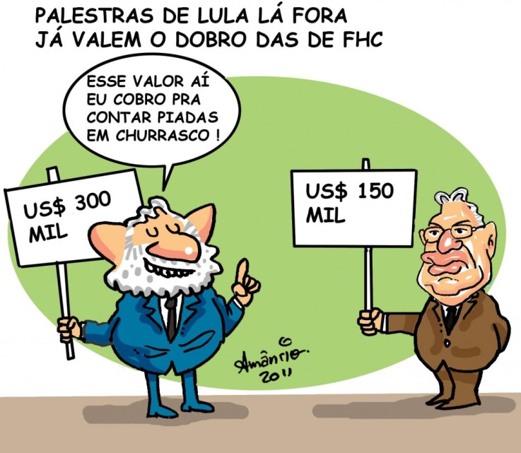 Resultado de imagem para Lula e as Palestras: charges